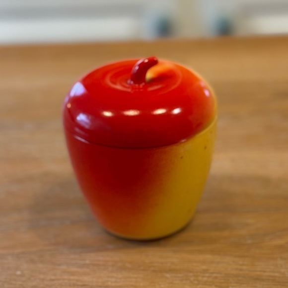 Hazel-Atlas Other - 🍎 Vintage Hazel Atlas Apple Jam Jar with Lid — 1940s Milk Glass